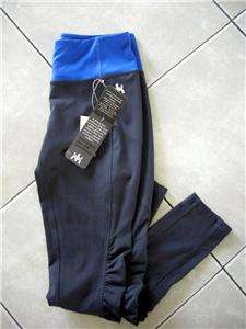   BLUE RUNNING YOGA ACTIVE SLIMMING WORKOUT RUCHED PANT NWT M  