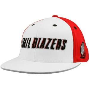  adidas Portland Trail Blazers White Red Chenille 210 Fitted Hat 