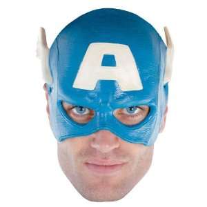   By Disguise Inc Captain America Vinyl Adult 1/4 Mask / Blue   One Size