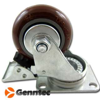 HD 3 Caster Wheels W/Brakes Ball Bearing Casters  