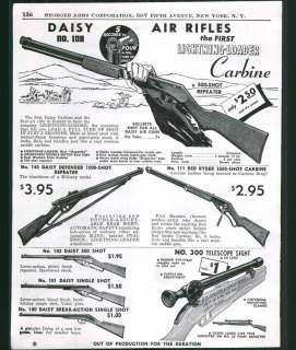 1944 ad Daisy Air Rifles #108 Carbine #140 Repeater Red Ryder 