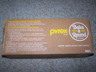   Pyrex Bake A Round Bread Bakeware Glass Rack In Box Pan Tube  
