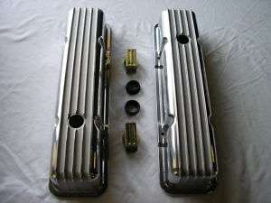 Aluminum Finned Chevy TALL Valve Covers SBC 305 327 350  