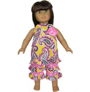 Boutique Pink Paisley Outfit fits AMERICAN GIRL DOLL clothes  
