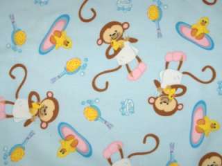 monkeys ducks bath soaps bubbles towels brushes quilt fabric 4 yards 