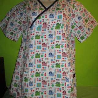   PUPPY DOGS Love to Care & Peace MEDICAL SCRUB TOP~Sz.M,NWOT  
