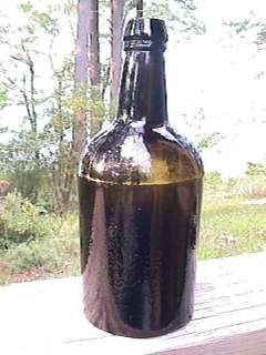 Collectible Antique Bottle Black Glass Pontil Scar  