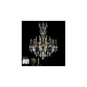   Chandelier in Antique White Glossy with Clear Strass Teardrop crystal