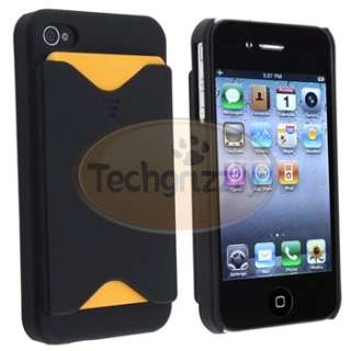 Black Hard Holder Cover+Privacy Guard for iPhone 4 s 4s 4th  