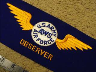US Army Air Force AWS Observer Arm Band, MINT++  