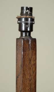 VINTAGE English OAK ART DECO Floor LAMP Table c1940 u36  