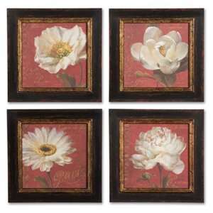  Set of 4 Paris Blossom Art Accents