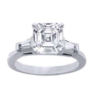 89 Carat Asscher Cut Diamond Engagement Ring VS1  
