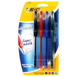 Atlantis Stick 1.2mm Ball Pen   Assorted, Six   4 Count Packs (24 Pens 