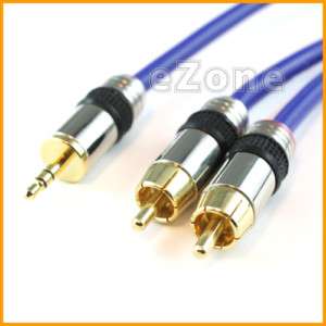 6Ft High Performance 3.5mm Stereo to 2 RCA Audio Cable  