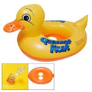  Baby Duck Shape Inflatable Swimming Float Pool Ring Yellow 