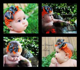 Orange NEW MOSSY OAK BREAK UP CAMO BOW STRETCH HEADBAND  