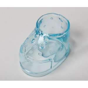  Clear Blue Plastic Baby Boy Booties   For Baby Shower 