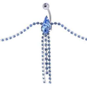    Swarovski Light Blue Heiress Chandelier Belly Chain Jewelry