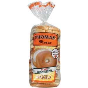 Thomas Whole Grain Plain 6 Pre Sliced Bagels 20 oz  