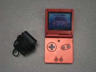 RED NINTENDO GAME BOY ADVANCE SP + CHARGER + BARBIE GAME *EUC*  