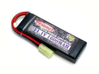 11.1V 1600mAh LiPO 20C Battery Pack Airsoft Mini Tamiya 844949019163 