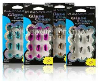 KleanColor Glaze Craze Nail Tips ( 12 pieces 6 different styles 