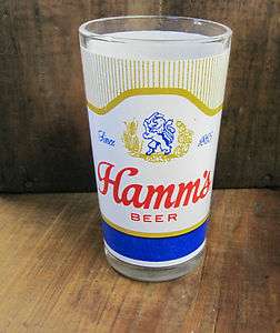 HAMMS BEER GLASS FROSTED GLASS 1950S AMERICANA PERFECT  