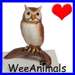   Renaker Owl Horned Stump Bird Miniature Figurine Small Wee Animal 3369