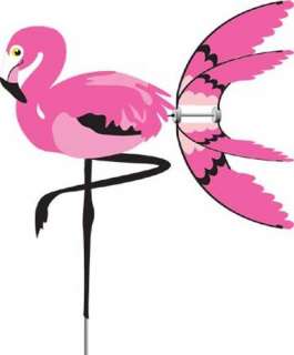Pink Flamingo Bird Wind Spinner Whirligig Garden Stake  