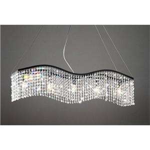 MODERN BLACK AND CLEAR CRYSTAL CHANDELIER PENDANT LIGHT FIXTURE 