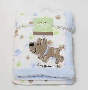 New Carters Snuggle Me Dog Gone Cute Puppy Plush Baby Blanket  