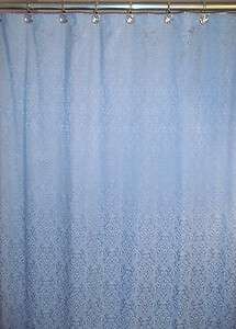 Blue Damask Scroll Design Fabric SHOWER CURTAIN  