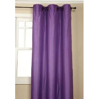   Inch by 84 Inch Decorative Grommet Interlined Faux Silk Panel, Purple