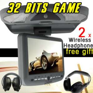 New 9 In Car Overhead LCD Monitor Flip Down DVD Player  
