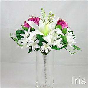 Artificial Silk Flower Wedding Purple Lotus Bouquet  