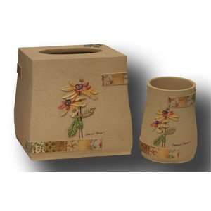  Donna Sharp Bath Collection Botanical Tissue Box Cover and 