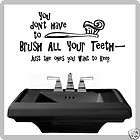 Cute Brush Your Teeth Bathroom Vinyl Wall A