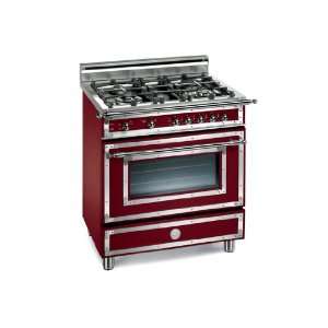   Bertazzoni Matt Burgundy 30 Four Burner Gas Range Appliances