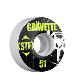  BONES David Gravette Rocker STF Skate Wheels White 51MM 