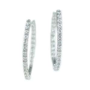  Large Inside Out CZ Hoop Earrings Something Silver 