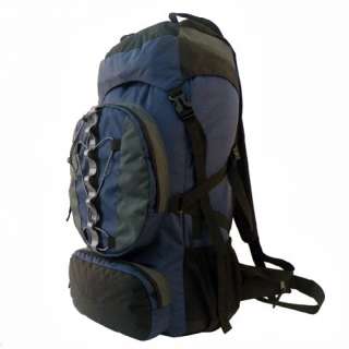 New 60+10 L Internal Frame Camping Hiking Backpack Navy  