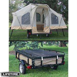 Lifetime Camping Tent Trailer Tent & Utility Trailer Combination 