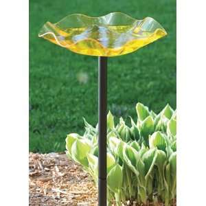  Yellow Swirl Bird Bath