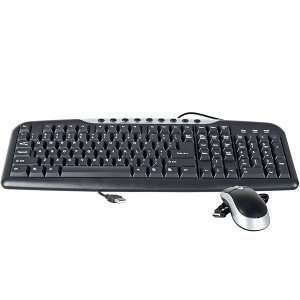  107 Key USB Multimedia Keyboard & Optical Mouse Kit (Black 