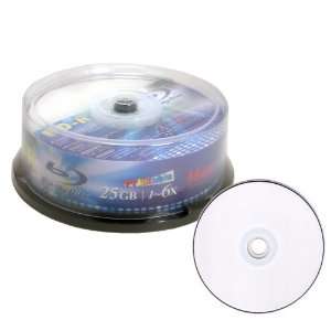 Premium 1 6x BD R Blu ray Recordable White Inkjet Printable Blank Disc 
