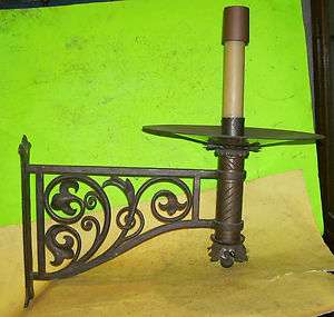 GIANT IRON & BRASS CANDLE SCONCE   Gothic Victorian wall Candle Holder 