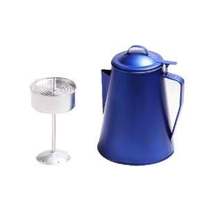   Cup Camping Coffee Maker w Filter Metallic Blue