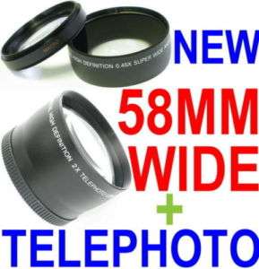 58MM WIDE ANGLE+TELEPHOTO LENS FOR CANON Rebel XS XSI T1i XTi  