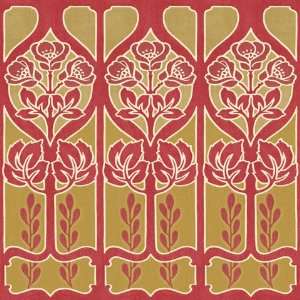   Flower Border Red/Gold Wallpaper Border by Blue Mountain in Shand Kydd